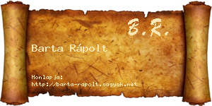 Barta Rápolt névjegykártya